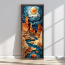 Wallity Pintura Decorativa en MDF con Marco 40 x 120 cm Multicolor